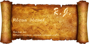 Rózsa József névjegykártya